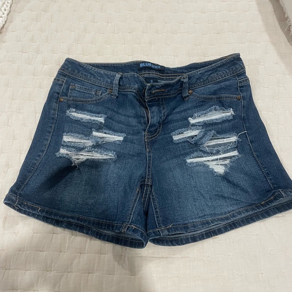 Blue Spice Pants - Distressed Denim Shorts
